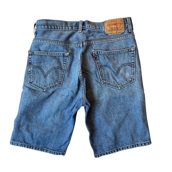 Levis 505 shorts 33 Regular fit Distressed faded blue Worn soft Mens Zip fly - Picture 2 of 9